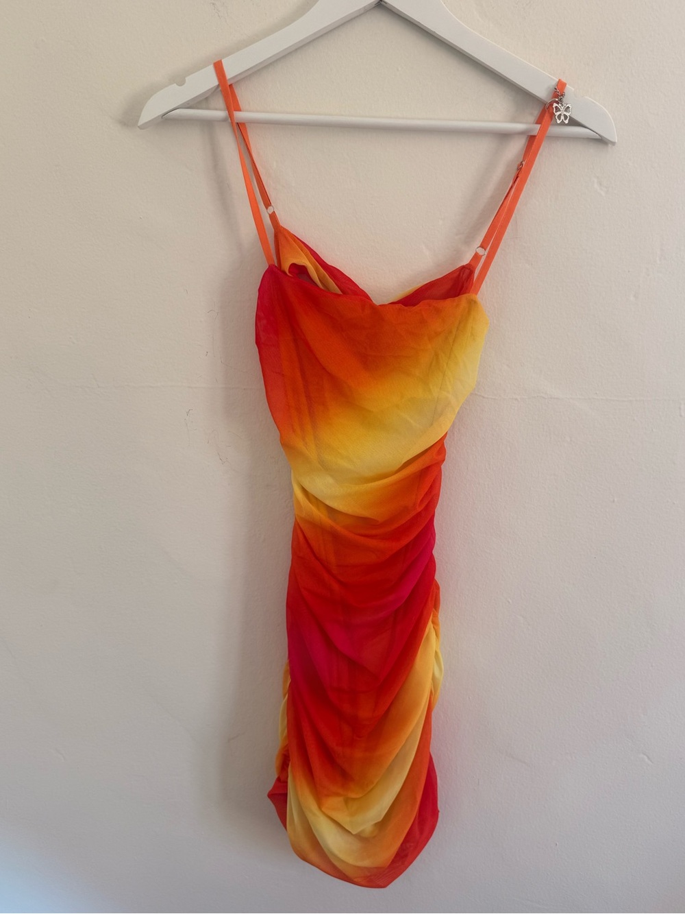 I.AM.GIA Sunset Gradient Spaghetti Strap Mini Dress - Red, Orange, Yellow